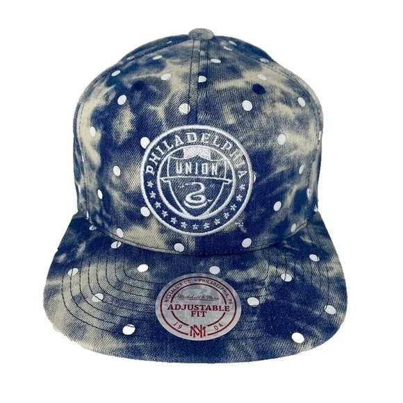 Philadelphia Union Mitchell &‎ Ness Snapback Hat Denim Dots MLS Soccer Futbol