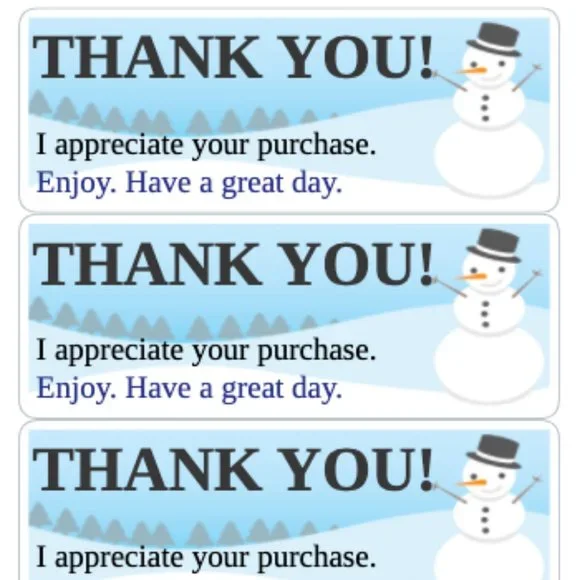Thank You Stickers Order Shipping Labels Box Mailing Label Sticker