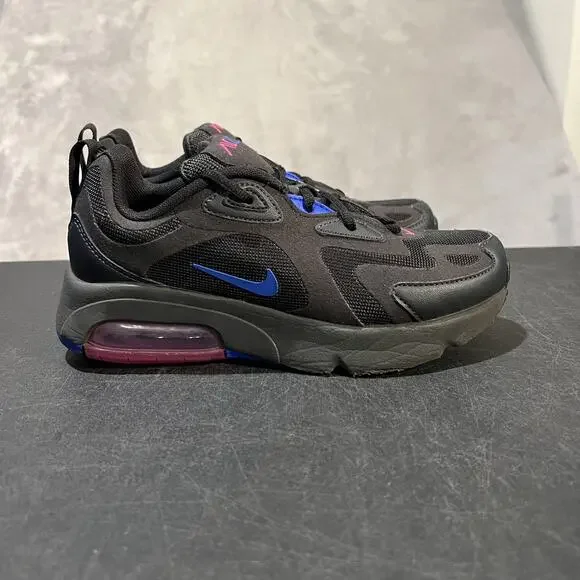 Nike Air Max 200 Shoes Youth Size 4.5Y Black Blue Pink AT5627-010 Sneakers GS