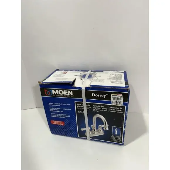 Moen‎ Dorsey Polished Chrome Bathroom Faucet #84102 4” Center NEW SEALED