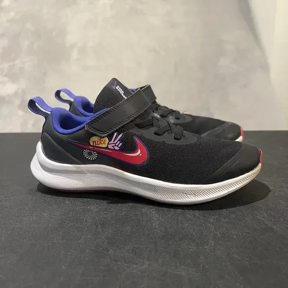 Nike Star Runner 3 Running Shoes Youth Size 3Y Black EasyOn Kids DJ4697-013