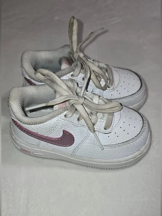 Nike Air Force 1 Low White Pink Toddler Sneakers Size 6C