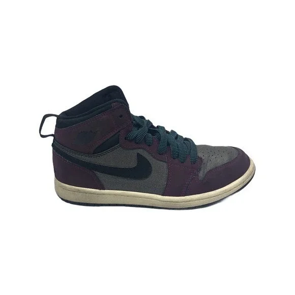 Nike Jordan 1 Mid Kids Size 5Y Bordeaux Black Sneakers 554725-604