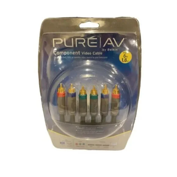 NEW BELKIN PURE AV AV21000-06 Component Video Cable 6ft 1.8m NWB NOS Audio Video