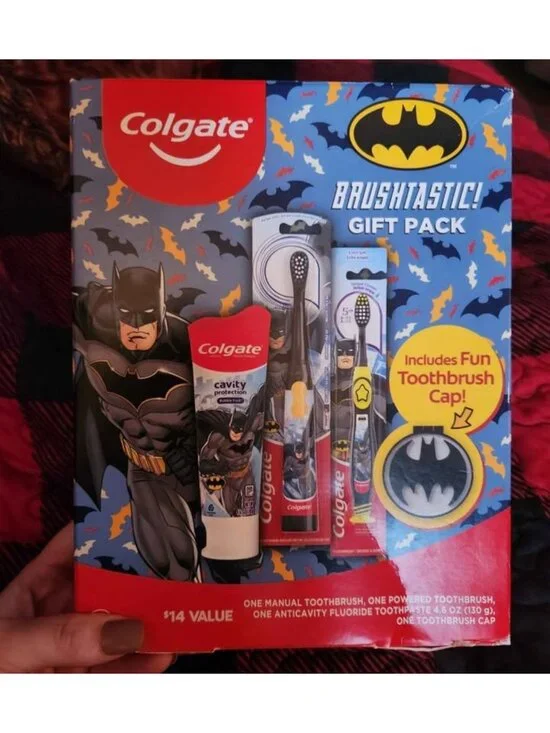Colgate Batman Toothbrush & Toothpaste Gift Set NWT