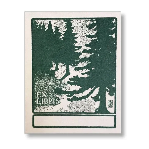 40 Letterpress Forest Bookplates, Garden Nature NEW Book Reader Club Gift