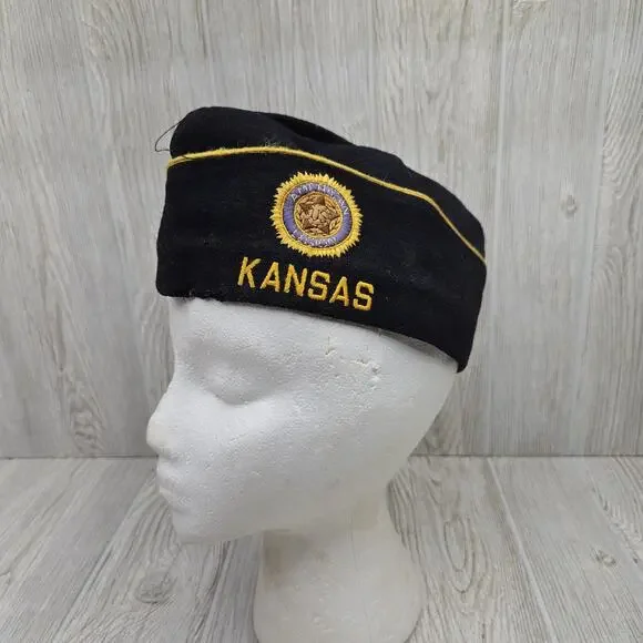 Vintage American Legion Kansas 78 Hat Cap Post 30 Military Veteran Myers 7 1/4 U