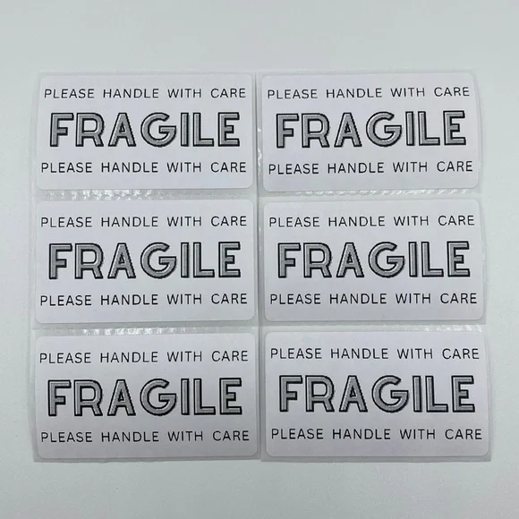 500 Fragile Thermal Labels Stickers for Resellers Packing and Shipping