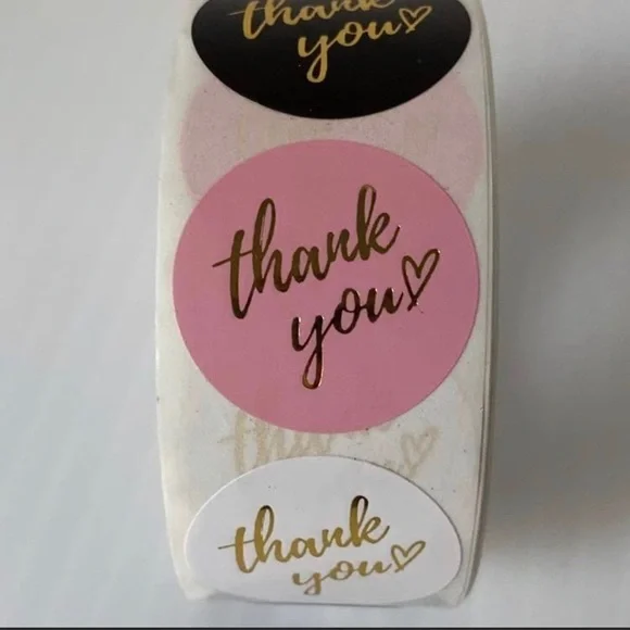 2 rolls Stickers “Thank you” (500 stickers each) in different colors