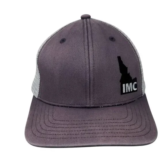 IMC Idaho Materials & Construction Snapback Trucker Hat Blue OSFA Mesh Back