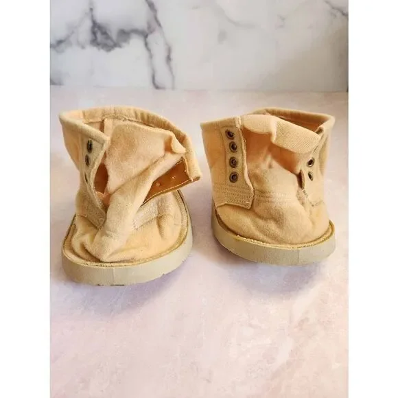 Furskins teddy bear boots vintage camel brown hiking high tops booties accessori