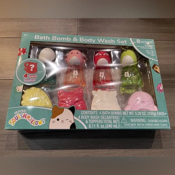 Original Squishmallows Bath Bomb & Body Wash Set NWT