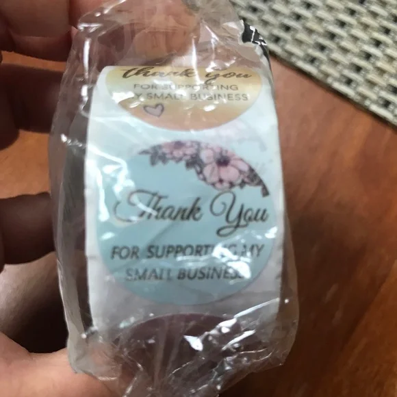 Thank You Stickers, 500 pieces, waterproof labels, 1” x 2.5 cm New