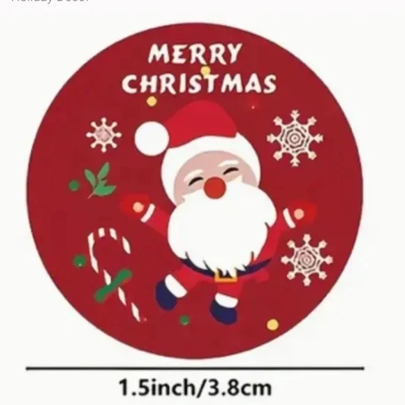 Merry Christmas Stickers Bundle of 2 (1.5”) New 500 pieces each