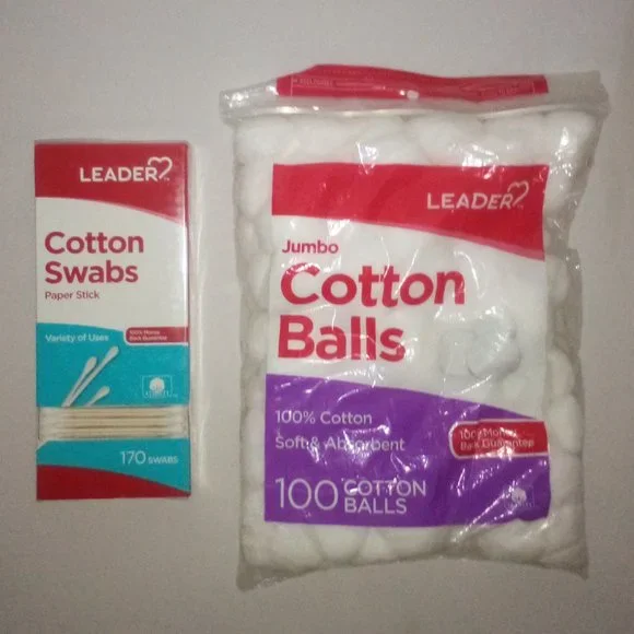 Bathroom Bundle (5): Swabs, Wipes, Tissue, Glass Jar & Cotton Balls. New