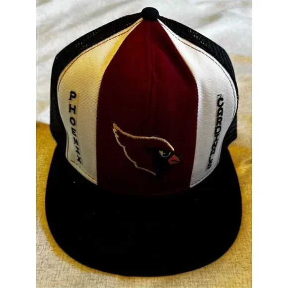 Phoenix Cardinals NFL AJD Lucky Stripes Mesh Snap Trucker Hat Cap Vintage