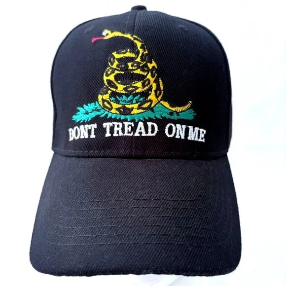 Don't Tread On Me Embroidered Black Adjustable Baseball‎ Cap Hat
