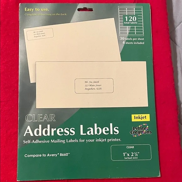 Printer Creations Clear Address Labels