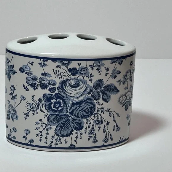 TOMMY HILFIGER BLUE‎ VICTORIAN FLORAL (1PC) TOOTHBRUSH HOLDER