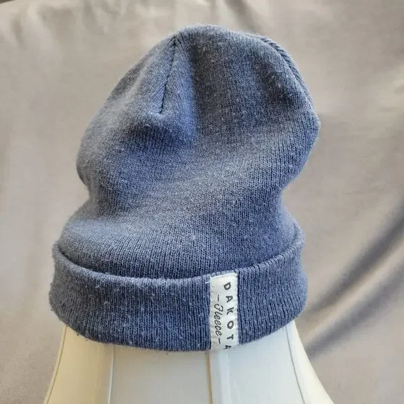 DAKOTA FLEECE Beanie Hat Cap Mens One Size Blue Workwear Logo Warm