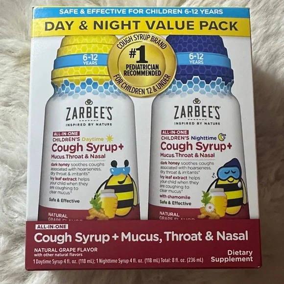 Children's Cough Syrup Day & Night Pack - Natural Grape Flavor