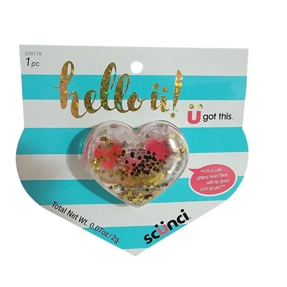 Scunci Hello U Lip Gloss in Heart Case