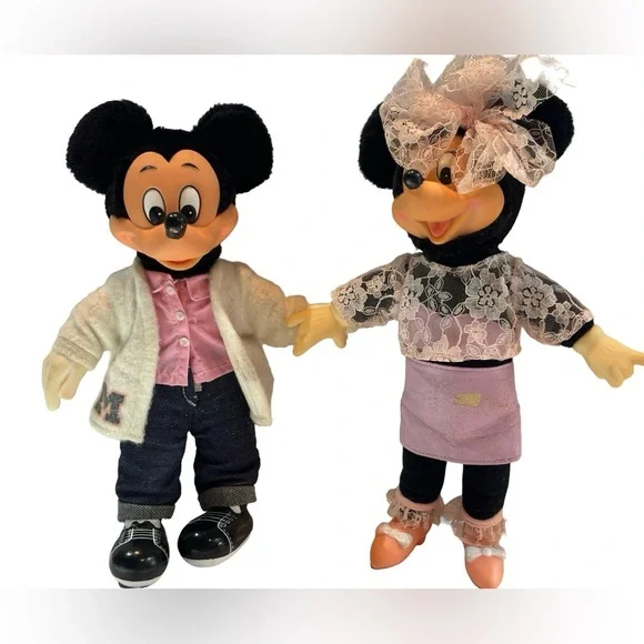 VTG Applause 1982 Disney’s Mickey & Minnie‎ Mouse Plush Stuffed Animal Toy Dolls