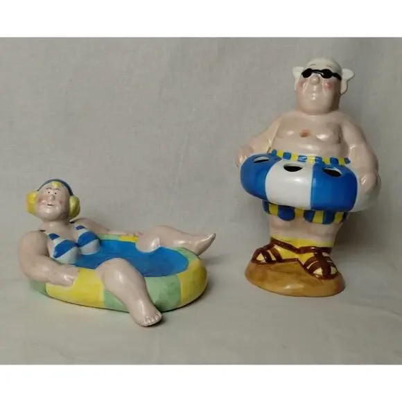 Boston Warehouse Bathing Beauties Bathroom Set - Toothbrush Holder - Soapdish