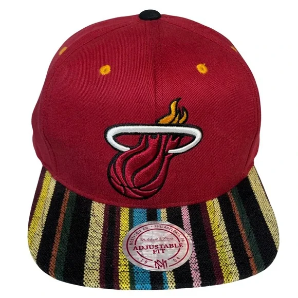 Mitchell & Ness Miami Heat Native Hat Colorful Woven Brim NBA Basketball