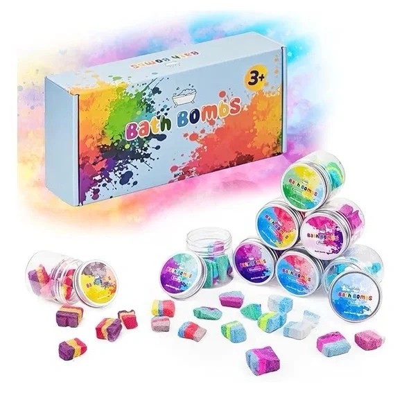 Bath Bombs Color Fizzies for Kids: 8 Pcs Scented Potion Bottles. SEALED PACKAGE