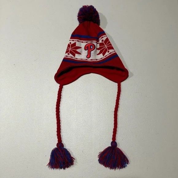 New Era Philadelphia Phillies Snowflake Wampa Knit Hat with Tassels