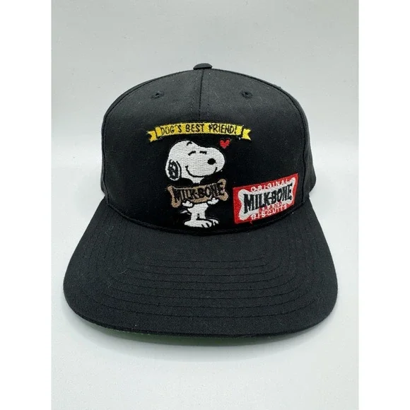 Snoopy Woodstock Dog's Best Friend Milk Bone Snapback Hat Peanuts Cap