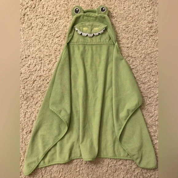 Circo Green Frog Hooded Infant/Toddler Microfiber Bath Pool Towel EUC