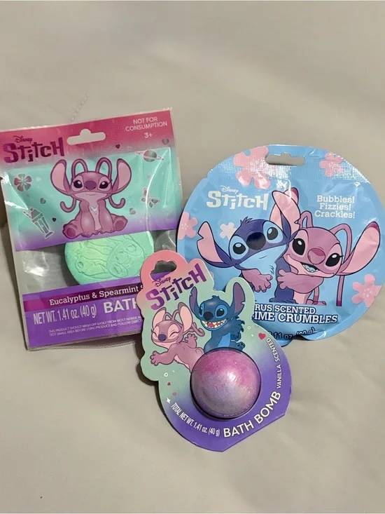 💜 Disney Stitch-Themed Bath Time Treats - 3 Pack Set