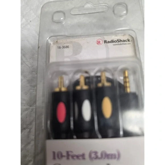 RadioShack Camcorder A/V Cable 10-Feet 3.0m Gold-Plated 16-3686 1/8 to RCA NEW