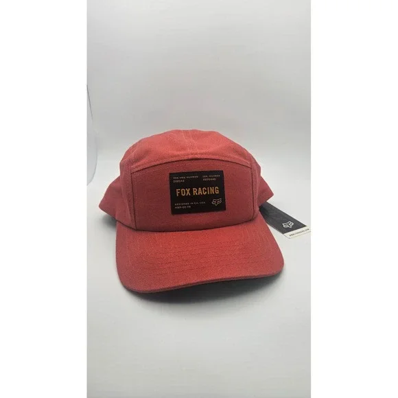 Fox Racing Regiment 5 Panel Hat Mens Red Clay Snapback Camper Cap 29109-348-OS