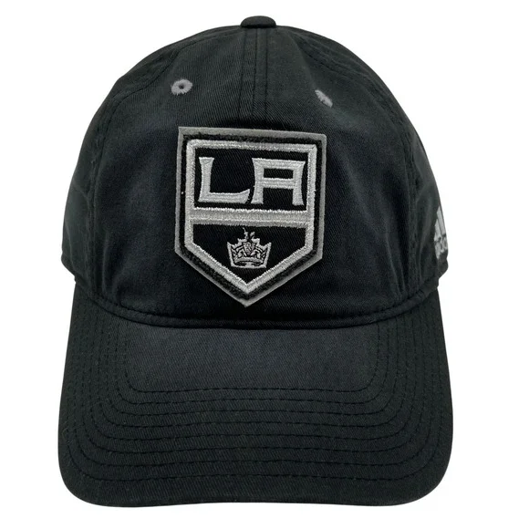 Adidas LA Kings NHL Slouch Adjustable Baseball Cap Black Cotton Hat NEW