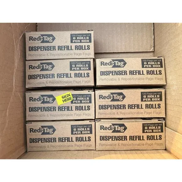 Over 800 RediTag Sign Here Labels DONT STICK