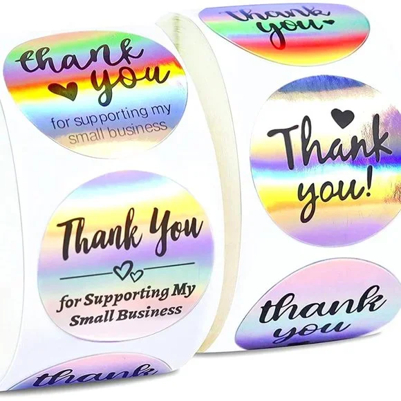 3/$15 Awesome 50 Count HOLOGRAPHIC Thank You 1.5