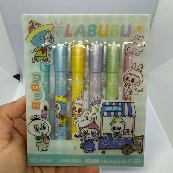 Labubu Set of 6 Highlighters, Markers Box