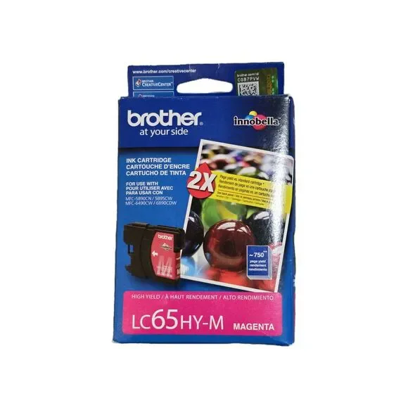 Brother LC65HYM Innobella 750 Page-Yield High-Yield Ink - Magenta New