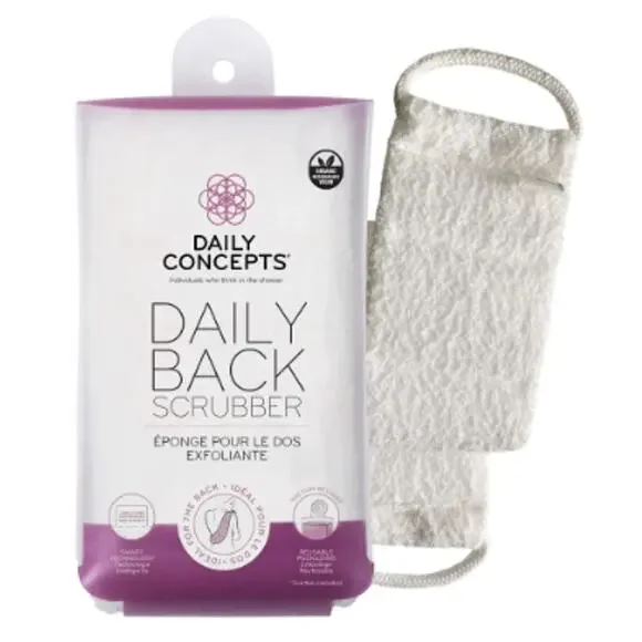 Daily Concepts The Daily Back Scrubber exfoliating shower sponge NWT
