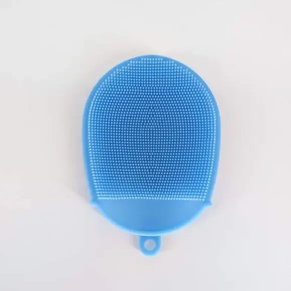 Double Sided Blue Silicone Glove Type Body Scrubber / Bath Brush - New / Unused