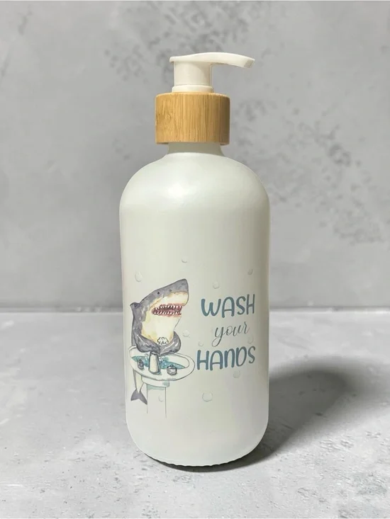 Refillable Glass Hand Soap Dispenser - White