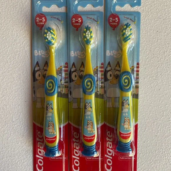 YELLOW Colgate Bluey Kids Toothbrush for 2-5 Years - Pack of 3