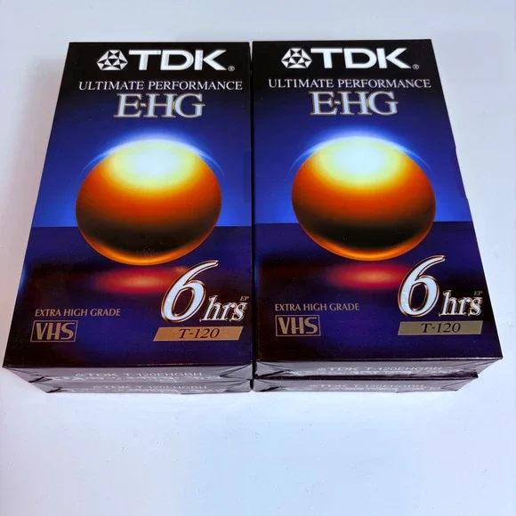 4 Pack TDK EHG T-120 VHS Tapes Sealed Blank 6 Hour Extra High Grade