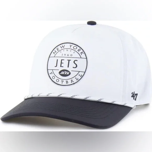 Men's '47 White/Black New York Jets Suburbia Hitch Two-Tone Adjustable Hat