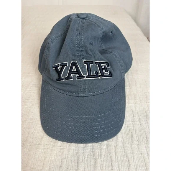 Yale Legacy Strapback Hat Adjustable Navy Blue Gray Embroidered Cap Ivy League