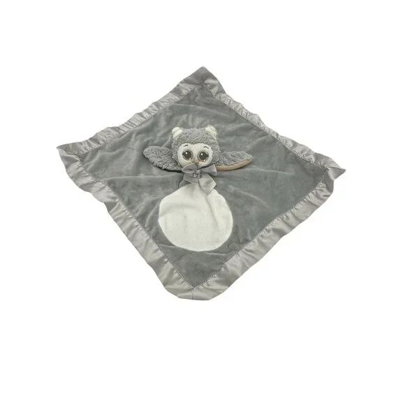 Bearington Baby‎ Collection Owl Lovey Security Blanket Soother Satin Trim