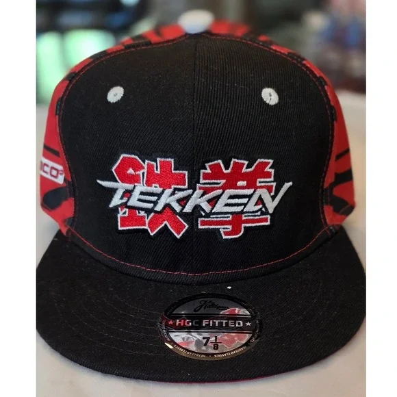 Headgear Classics Tekken Hat Mens 7 1/8 Red Black New Zebra Tiger Print
